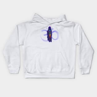 Chakra Mediation-Blue with OM Kids Hoodie